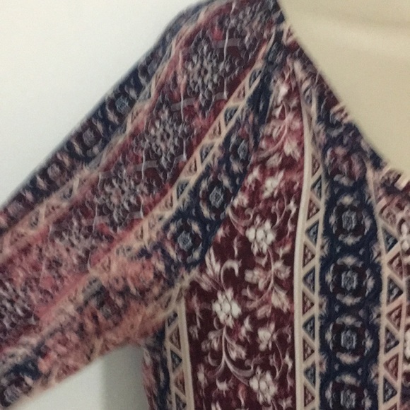 Lucky Brand Boho multi pattern long sleeve top - Picture 2 of 6